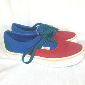 Vans Off The Wall Kids Shoes Size 2 Blue Red Yellow Green Lace Up